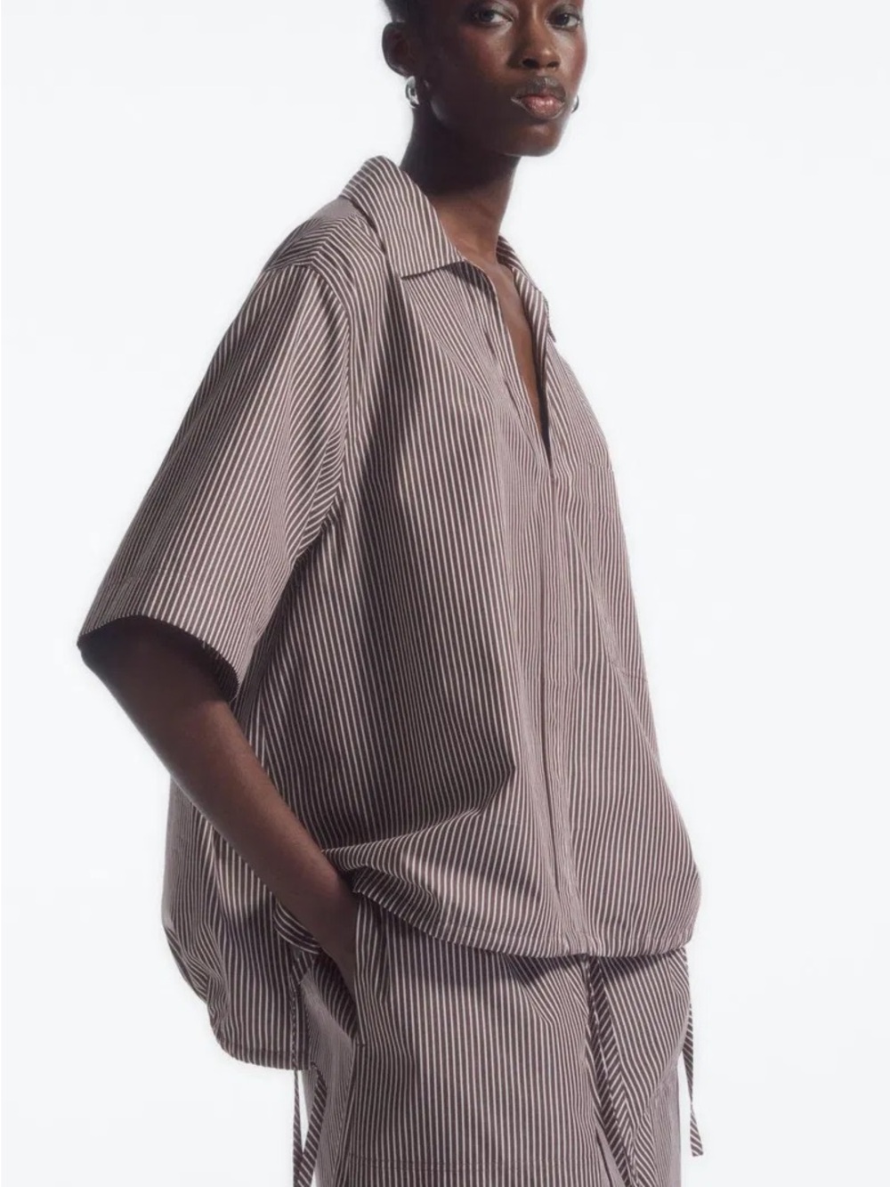 COS open collar drawstring top - Picture 2 of 2